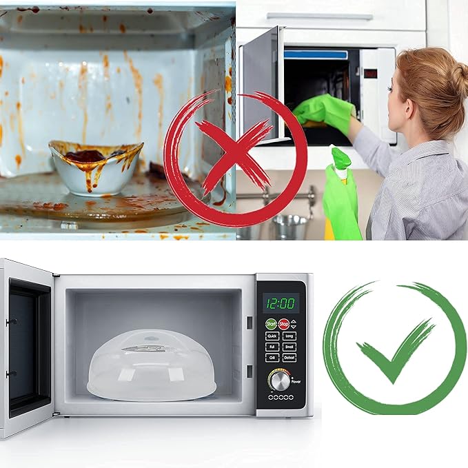Microwave Splatter Cover for Food Large Microwave Plate Cover Guard Lid with Steam Vents, 1.5 Inch BPA Free & Dishwasher Safe-Grey - Image 6