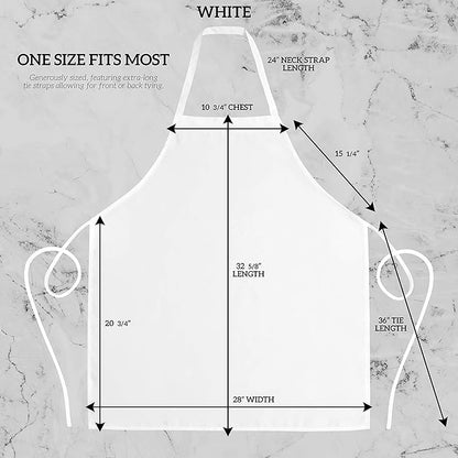 GREEN LIFESTYLE 12 Pack Bib Apron - Unisex White Aprons, Machine Washable Aprons for Men and Women, Kitchen Cooking BBQ Aprons Bulk (Pack of 12, No Pockets, White) - Image 2