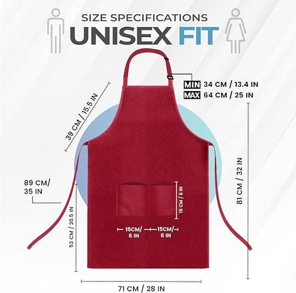 Utopia Kitchen 4 Pack Bib Apron Adjustable with 2 Pockets, Water and Oil Resistant, Cooking Kitchen Chef Apron for Women Men - Image 2