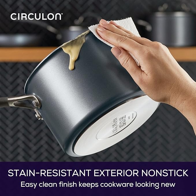 Circulon A1 Series w/ ScratchDefense Nonstick Induction Straining Sauce Pan with Lid, 3-Quart, Saucepan with Pour Spout, Graphite - Image 10