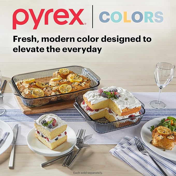 Pyrex Colors Tinted (9x13) Glass Baking Dish with BPA-Free Lid, Oblong Bakeware Glass Pan For Casserole & Lasagna, Dishwasher, Freezer, Microwave and Pre-Heated Oven Safe, Smoke - Image 6