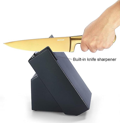 McCook® Knife Sets, Golden Titanium Stainless Steel Kitchen Knife Block Sets with Built-in Sharpener - Image 4