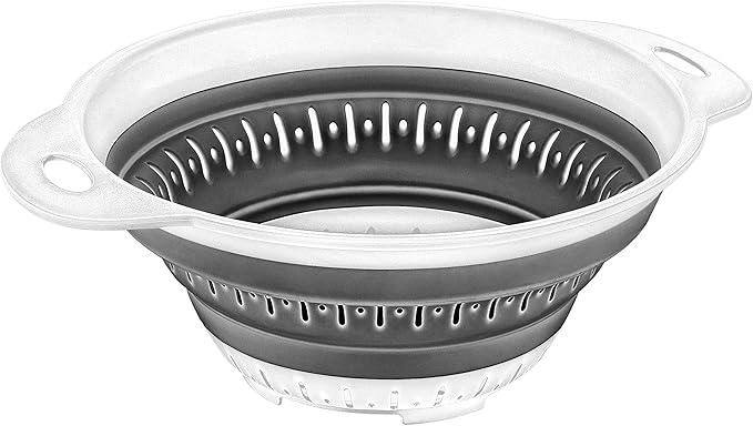Collapsible Colanders (Strainers) for Fruit Vegetable Food Sizes 8" - 2 Quart (grey) - Image 4