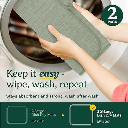 Cuisinart Dish Drying Mats for Kitchen Counter - (2) 18" x 24" Ultra Absorbent Dish Drying Mat XL - Foldable, Machine Washable, Fast Drying Dish Mat - Image 6