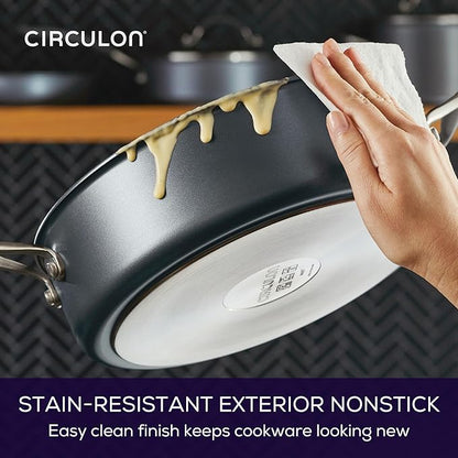 Circulon A1 Series with ScratchDefense Nonstick Induction Cookware, Large Saute Pan with Lid, Nonstick Pan, 5-Quart, Graphite - Image 9