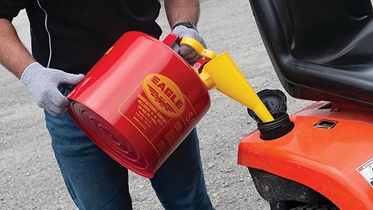 Eagle Plastic Funnel for Type I Metal Safety Cans, 5"x 7"x 12", Made of Chemically Resistant High-Density Polyethylene, Yellow, Made in the USA, F15FUN - Image 5