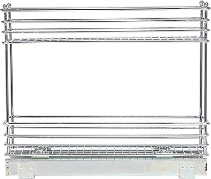 Household Essentials Chrome 2-Tier Sliding Cabinet Organizer, 5"