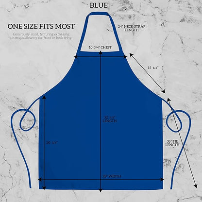 GREEN LIFESTYLE 120 Pack Professional Chef Apron – Grilling Aprons for Men, Waterproof Cooking Apron for BBQ, Work or Restaurant Use, Kitchen Aprons for Women – Royal Blue, No Pockets - Image 2