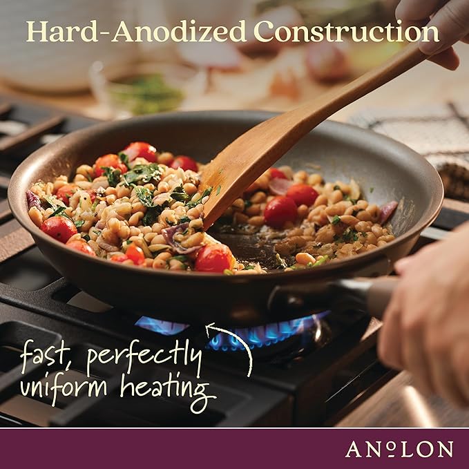 Anolon Advanced Home Hard-Anodized Nonstick Skillets (2 Piece Set- 10.25-Inch & 12.75-Inch, Bronze) - Image 7