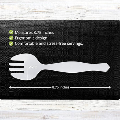 PARTY BARGAINS Disposable White Plastic Serving Forks 8.75 Inch – Heavy Duty White Plastic Forks for Parties, Catering, Weddings, Events – 24 Count
