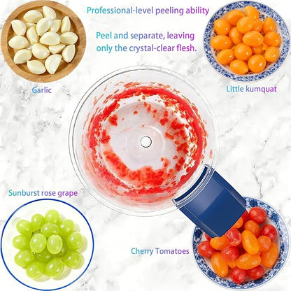 Automatic Grape Peeler Machine,Electric Peeling Skin Remover Tool for Small Fruits,Automatic Garlic & Cherry Tomato Peeler Skin Remover Tool for Grape,Efficient Peeling Kitchen Gadget for Home Use