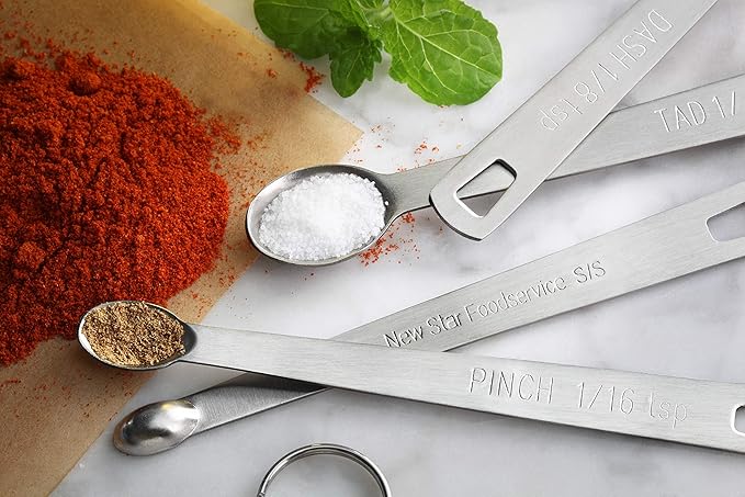 New Star Foodservice 42924 Stainless Steel Measuring Spoons Set, Mini - Image 8