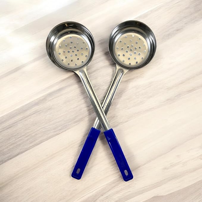 8 Ounce Slotted Stainless Steel Portion Control Ladle Spoon for Measuring and Serving; Commercial Grade Serving Scoops [Pack of 12] - Image 8