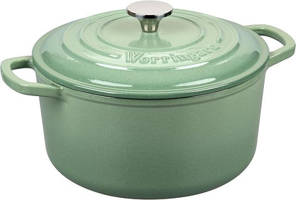 VORRINGARD Enameled Cast Iron Dutch Oven Pot with Lid, for Sourdough Bread Baking, Round Dutch Ovens, 4.5 Quart, Sage Green - Image 7