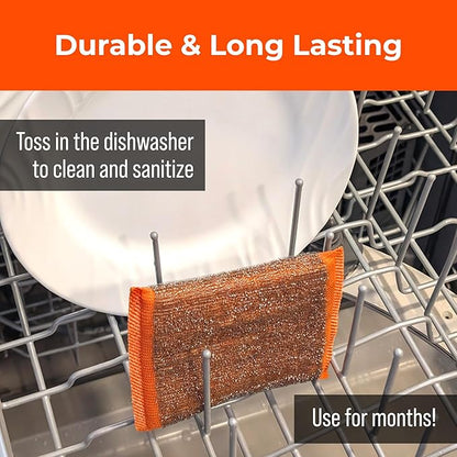 Heavy-Duty Steel Wool Scrubber Sponges 4 Pack – Stainless Steel Cleaning Pads for Dishes, Pots, Pans, Grills & Ovens – Durable Multi-Surface Kitchen Scrubbing Tools for Tough Grease & Burnt Food - Image 5