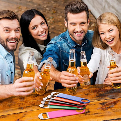 24 Pack Stainless Steel Flat Bottle Opener Bulk Heavy Duty Bartender Beer Openers Rubber Coated Beer Bottle Opener 7 Inch Beer Can Opener for Men Women Bar Kitchen Restaurant Party Supplies, 6 Colors - Image 7