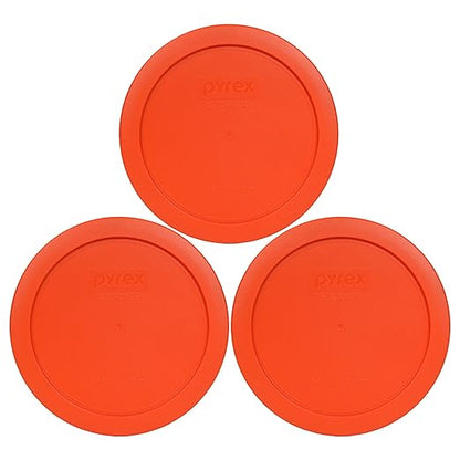 Pyrex 7201-PC 4 Cup Pumpkin Orange Food Storage Replacement Lids (3-Pack) – Made in USA by Pyrex