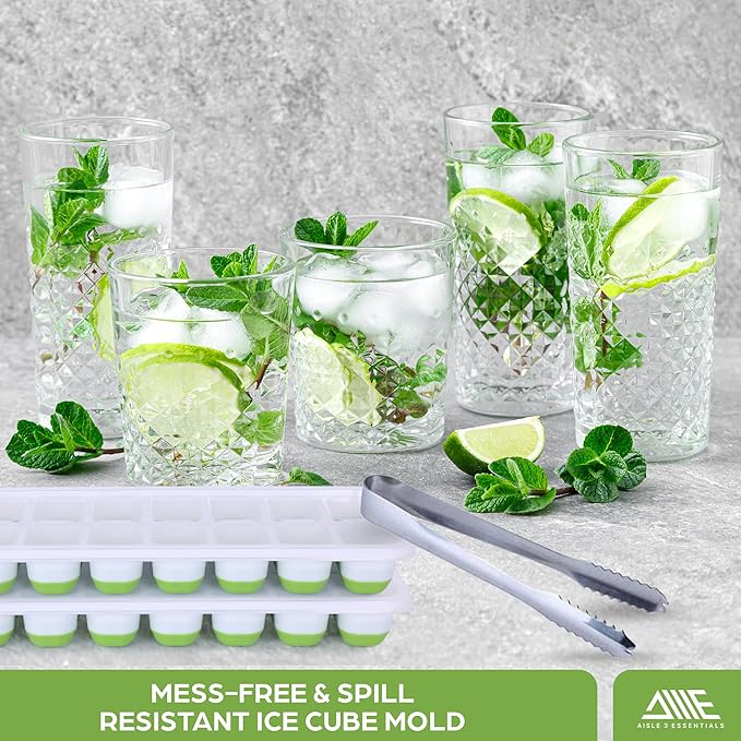 Ice Cube Tray Set – 4 Silicone Trays with Lids, Ice Bucket, Scooper & Tongs – Reusable BPA-Free Ice Maker for Freezer, Cocktails, Whiskey, Coffee, Baby Food & Kitchen Storage - Image 4