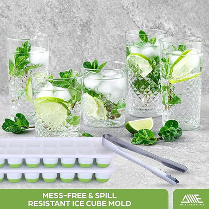 Ice Cube Tray Set – 4 Silicone Trays with Lids, Ice Bucket, Scooper & Tongs – Reusable BPA-Free Ice Maker for Freezer, Cocktails, Whiskey, Coffee, Baby Food & Kitchen Storage - Image 4