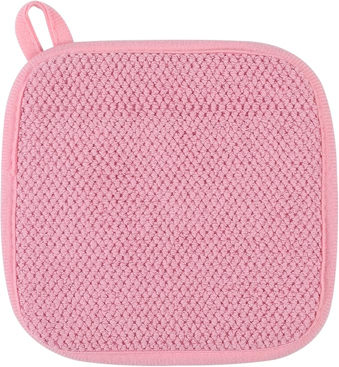 GeeRic Microfiber Dish Drying Mat, Super Absorbent Kitchen Dish Drying Pad, Reversible for Countertop, 7*7 inch Pink by GeeRic