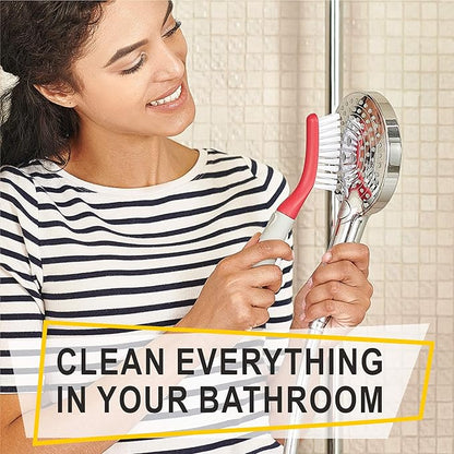 Scrub Brush Set of 3pcs - Cleaning Shower Scrubber with Ergonomic Handle and Durable Bristles - Grout Cleaner Brush - Scrub Brushes for Cleaning Bathroom, Shower, Tile, Kitchen, Floor, Bathtub, Floor - Image 6