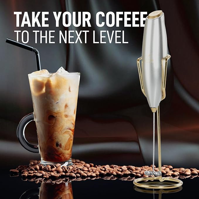 Zulay Kitchen Executive Series Luxury Gift Milk Frother with 4 Duracell Batteries – Handheld Electric Foam Maker for Coffee, Lattes & Hot Chocolate – Deluxe Finish, Ultimate Gift for Coffee Lovers - Image 7