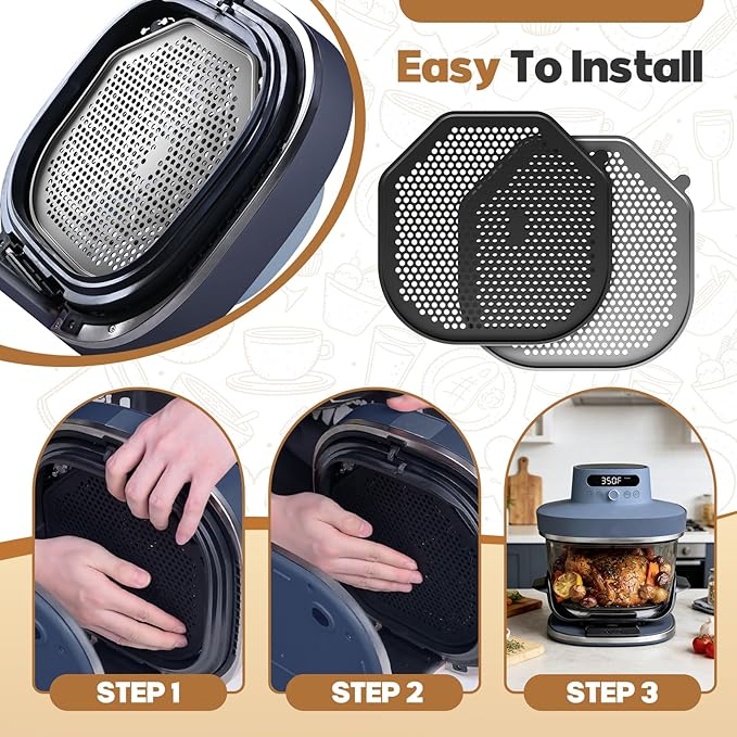 2 PCS Silicone Splatter Shield Heat-Resistant Splash Guard for Ninja Crispi Pro Glass Air Fryer -Replacement Parts AS101CY,Compatible with Ninja Crispi Pro Accessories & Crisp Containers (BlackGrey)