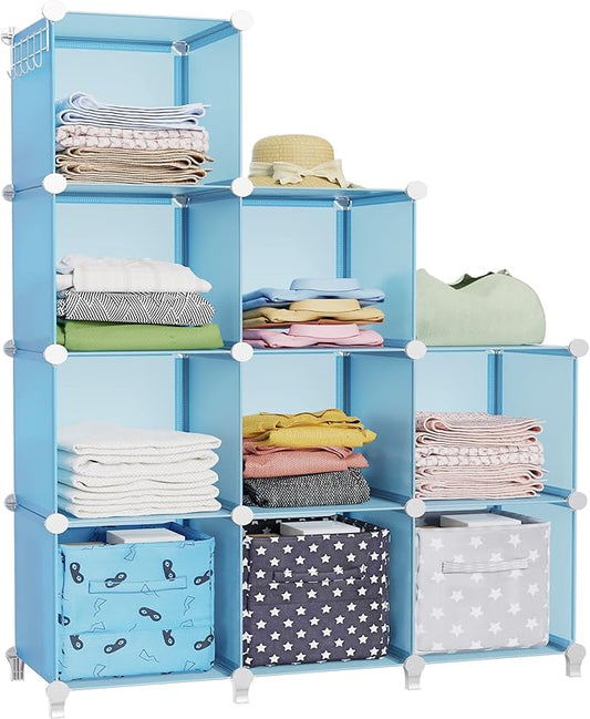 HOMIDEC Closet Organizers and Storage, 9 Cube Storage Organizer, Portable Closet Organizer Storage Cubes Shelves, Blue by DecorateYourHome