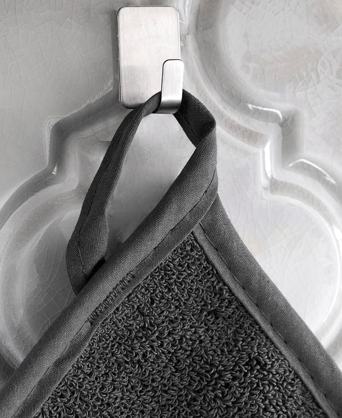 RITZ Terry Potholder & Hot Pad: Unparalleled Heat Resistant, Durable 100% Cotton – Ergonomically Designed for Optimal Grip – Easy-Care Machine Washable – 4-Pack, Federal/Graphite - Image 3