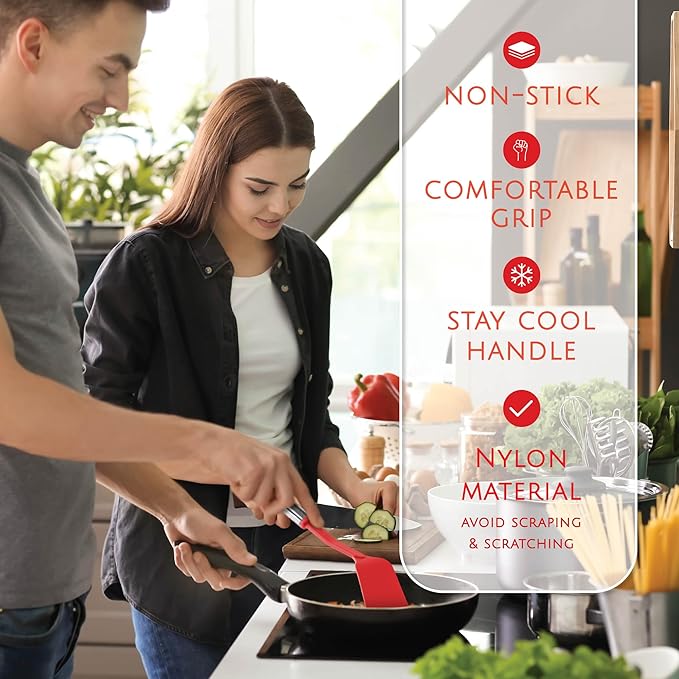 Kitchen Utensils Set 35 PCS Cooking Utensils Set, Nonstick and Heat Resistant Nylon Stainless Steel Silicone Spatula Set - Kitchen Gadgets Home Essentials Kitchen Accessories, Apartment Must Haves - Image 4