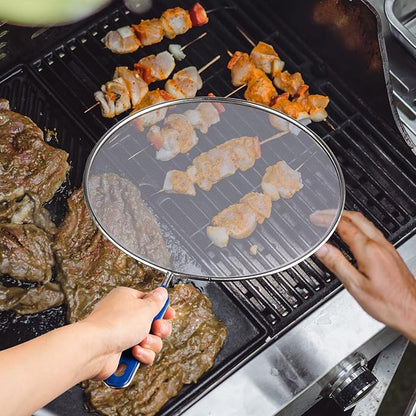 8 Inch Grease Splatter Screen Guard Stainless Steel Splash Screen Protector Guards with Handle Splash-Proof Frying Pan Mesh Pot Lid Cover for Kitchen Cooking Gadgets - Image 6