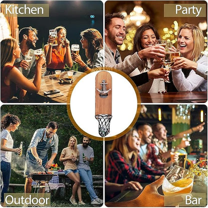 Beer Bottle Opener Wall Mounted with Magnetic Cap Catcher,Wooden Magnetic Bottle Opener for Fridge,Vintage Beer Gifts for Men, Man Cave Decor,Gifts for Men and Beer Lovers(Style 4)