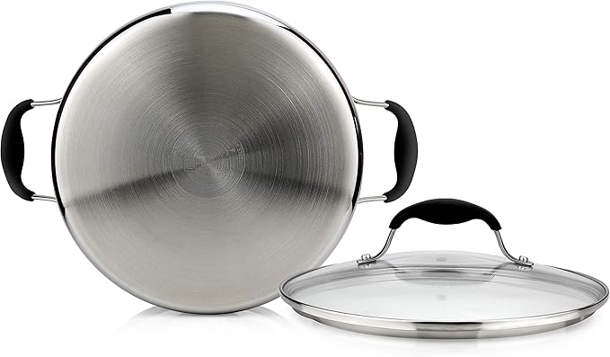 AVACRAFT 18/10 Tri-Ply Stainless Steel 5 Quart Dutch Oven Pot with Shatterproof Glass Lid, Compatible with All Cooktops, Gas, Electric & Induction, Multipurpose, Stockpot, Casserole, Dishwasher Safe