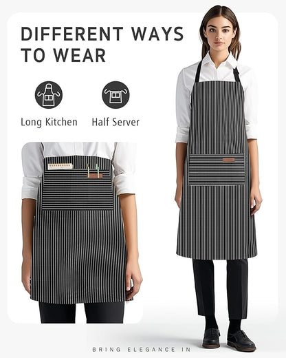 Syntus Chef Apron for Men Women Kitchen Cooking Apron with Pockets, Adjustable Bib Aprons Stain Resistant - Image 5
