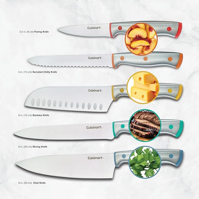 Cuisinart C77CR-10P 10pc Stainless Steel ColorCore™ Color Rivet Set with Blade Guards - Image 2