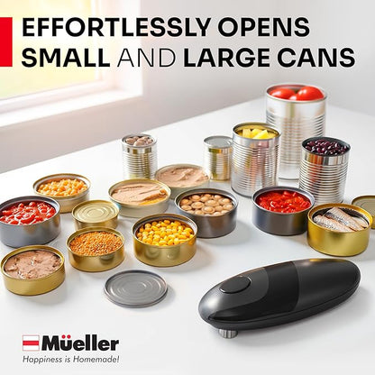 MUELLER HOME SmoothEdge Auto Electric Can Opener – Battery‑Operated One‑Touch w Magnet Lid Lifter – Portable Hands‑Free Automatic Can Openers for Seniors & Arthritis, Smooth‑Edge Cut Technology, Black - Image 7