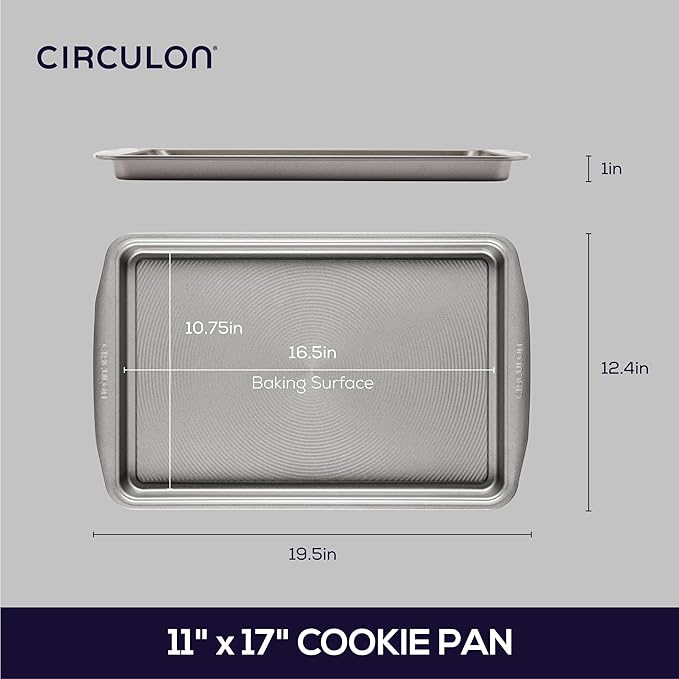 Circulon Nonstick Bakeware, Nonstick Cookie Sheet / Baking Sheet - 11 Inch x 17 Inch, Gray - Image 2