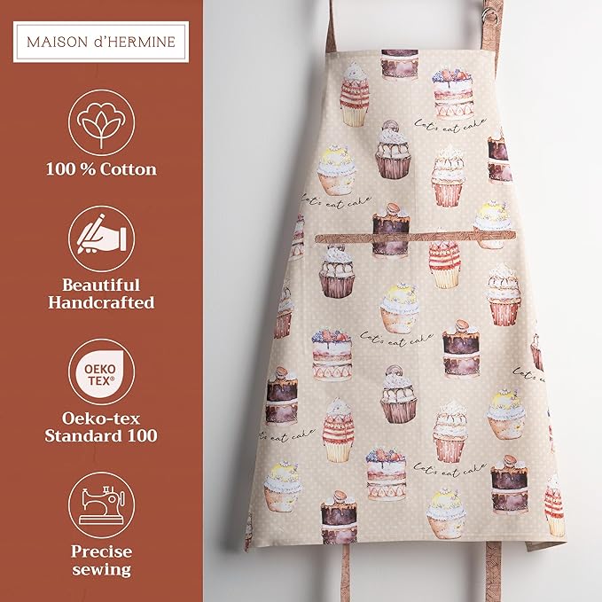 Maison d' Hermine 100% Cotton Apron for women with Pocket Kitchen Chef Apron for Men Cooking Mothers Day Gifts - Image 2