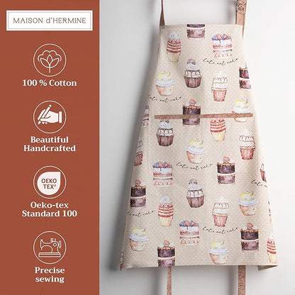 Maison d' Hermine 100% Cotton Apron for women with Pocket Kitchen Chef Apron for Men Cooking Mothers Day Gifts - Image 2