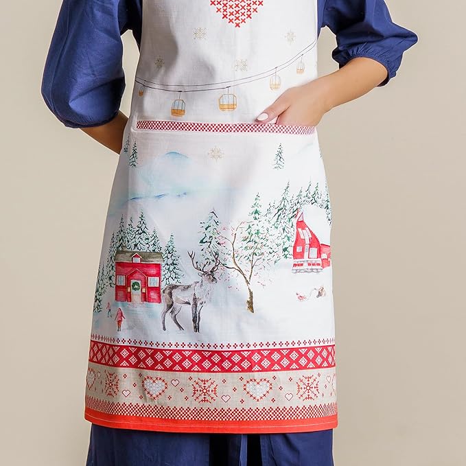 Maison d' Hermine 100% Cotton Apron for women with Pocket Kitchen Chef Apron for Men Cooking Mothers Day Gifts