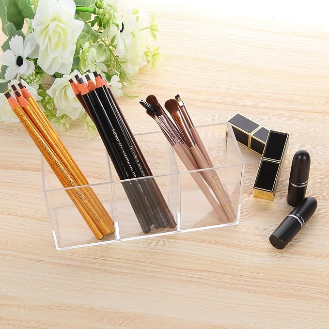 elysolpluv Clear Acrylic Silverware & Pen Organizer Caddy, Transparent Plastic Silverware Holder, Perfect for Office, Bedroom, and Bathroom Storage - Image 7