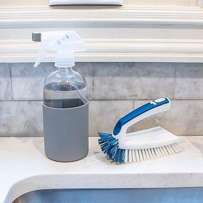 Unger Multi-Purpose Counter and Fixture Scrub Brush, Non-Slip Small Household Cleaning Supplies, Removes Dirt and Grime from Bathroom Sinks, Kitchen Countertops, and Faucets - Image 3