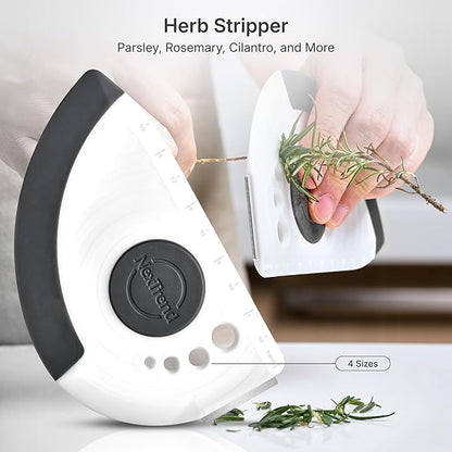 5-in-1 Dough Scraper & Flexible Bowl Scraper by Nextrend, Bread Scraper with Stainless Steel Edge, Ruler & Herb Stripper – BPA Free, Dishwasher Safe - Gray - Image 6