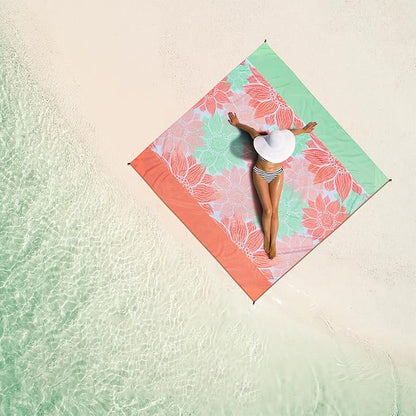 HIHOHO Beach Blanket Waterproof Sandproof Extra Large Beach Mat 79" X 83"/120"x108"for 1-8 Adults Quick Drying Durable Outdoor Picnic Mat for Beach Travel Camping Hiking