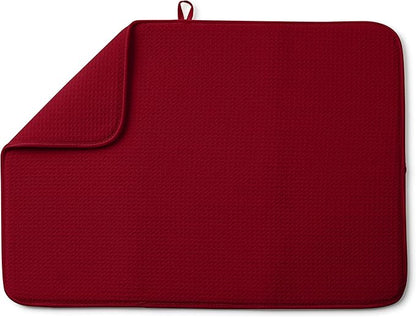 Bellemain XL Dish Mat 24" x 17" ( LARGEST MAT ) Microfiber Dish Drying Mat , Super absorbent ( Red ) by Bellemain