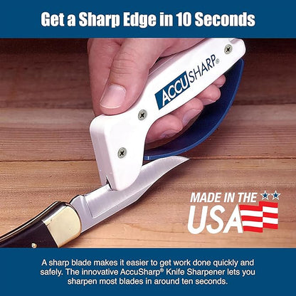 AccuSharp Knife Sharpener, Ergonomic Comfortable Handle, Compact & Easy to Use, Restore and Hone Straight & Serrated Knives, White - Image 4