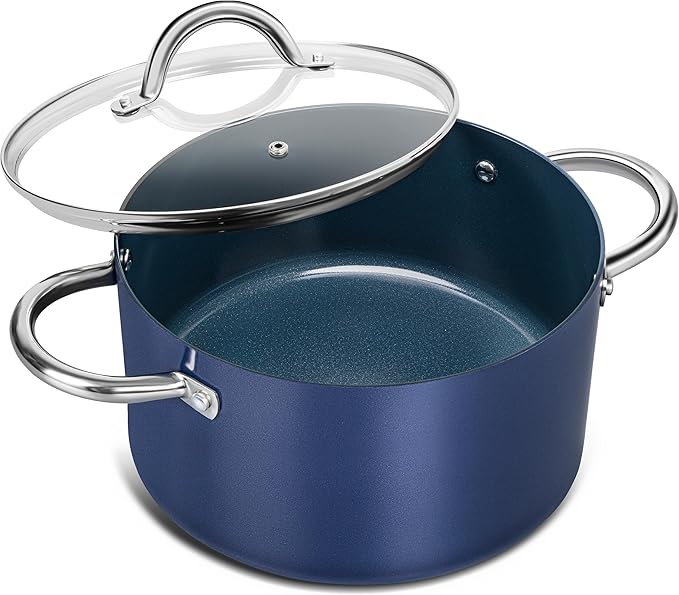 MICHELANGELO 6 Quart Stock Pot with Lid, Non Toxic Cooking Pot, Ceramic Soup Pots with Lid, Non Stick Pot with Stainless Steel Handle, Induction Compatible by Michelangelo