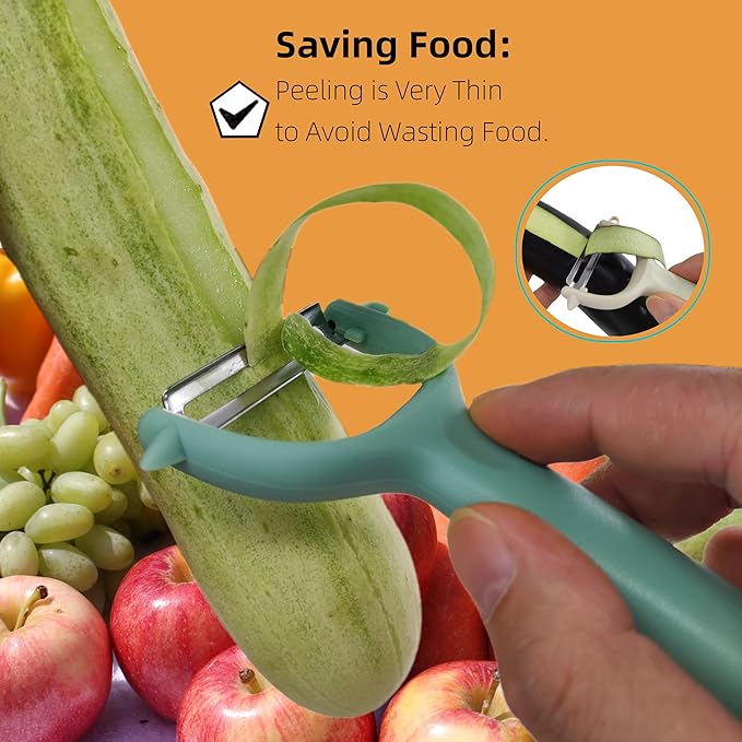 Trez Treamer 6-Pack Vegetable Peelers for Kitchen,Stainless Steel Apple Peeler Set for Veggie Carrot Fruit Zucchini Cucumber Peeler Sharp Potatoes & Potato Peeler Bulk with Non-Slip Handle (Y) - Image 6