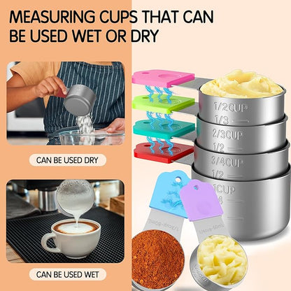 Magnetic Measuring Cups, 6 Stainless Steel Nesting Measuring Cup Set for Measuring Dry or Liquid Ingredients - Image 3