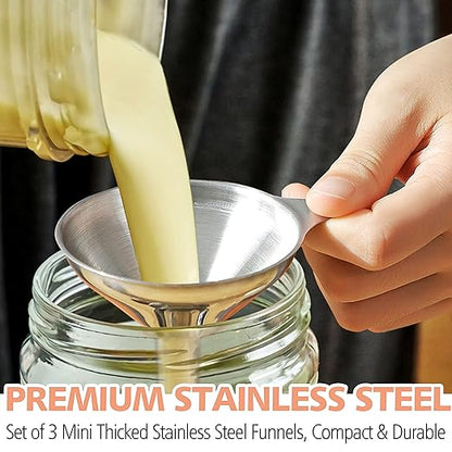 Anaeat Stainless Steel Mini Kitchen Funnel Set, 3 Pack Durable Metal Filling Funnels for Transferring Liquid, Dry ingredients, Cosmetic Lotion, Fluid, Spices, Powder - Food-Grade & High Heat Resistant - Image 3